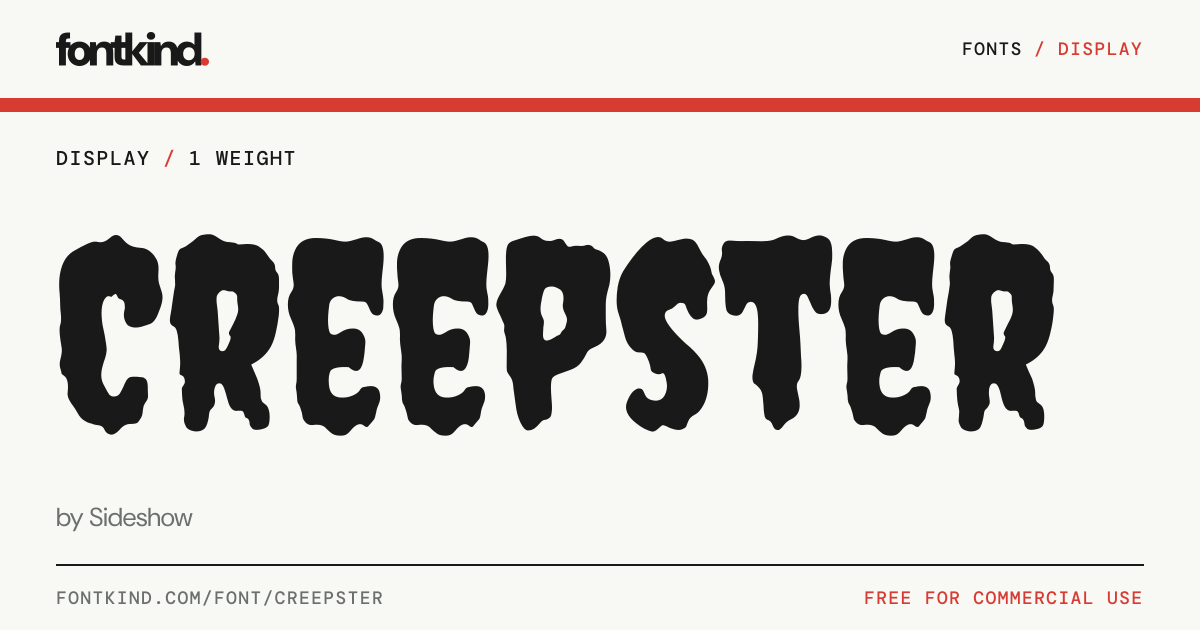 Creepster font: free display font by Sideshow · FontKind