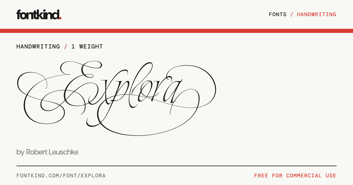 Explora font: free handwriting font by Robert Leuschke · FontKind