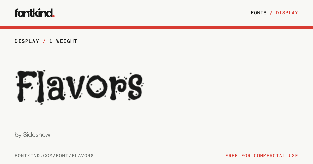 Flavors font: free display font by Sideshow · FontKind