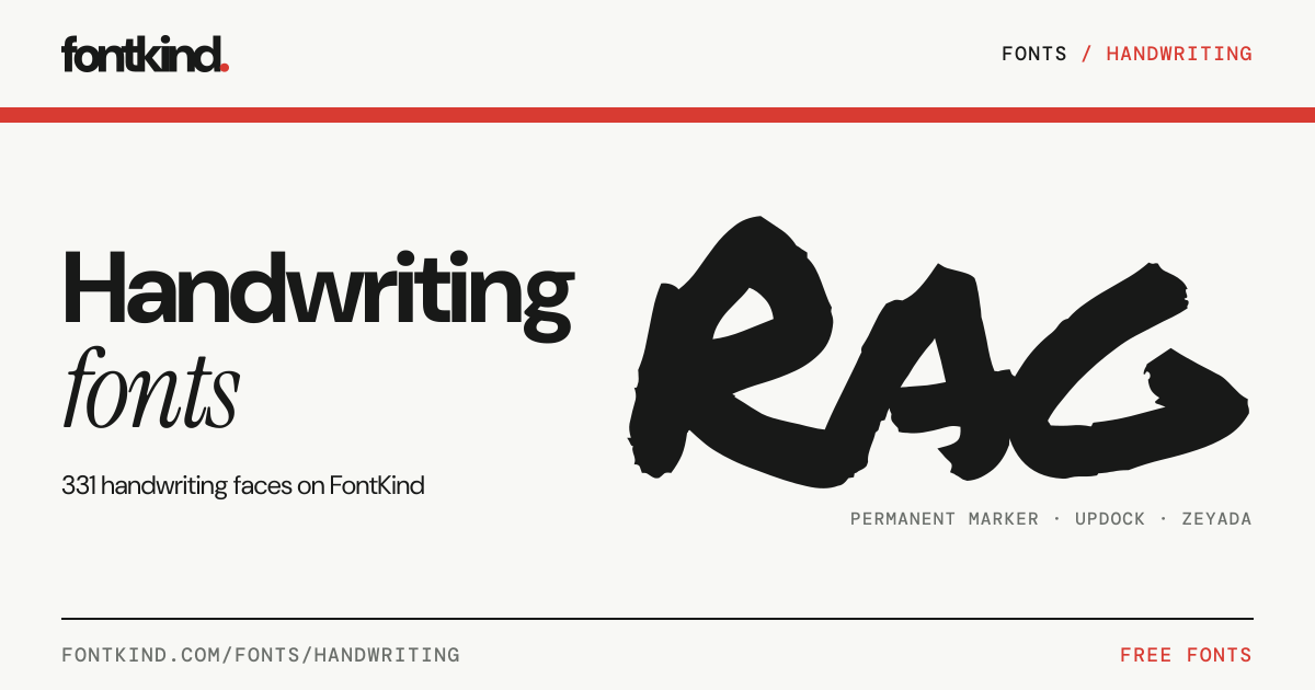 Symbolic Lettering Examples Handwriting fonts: 331 free, script to print · FontKind